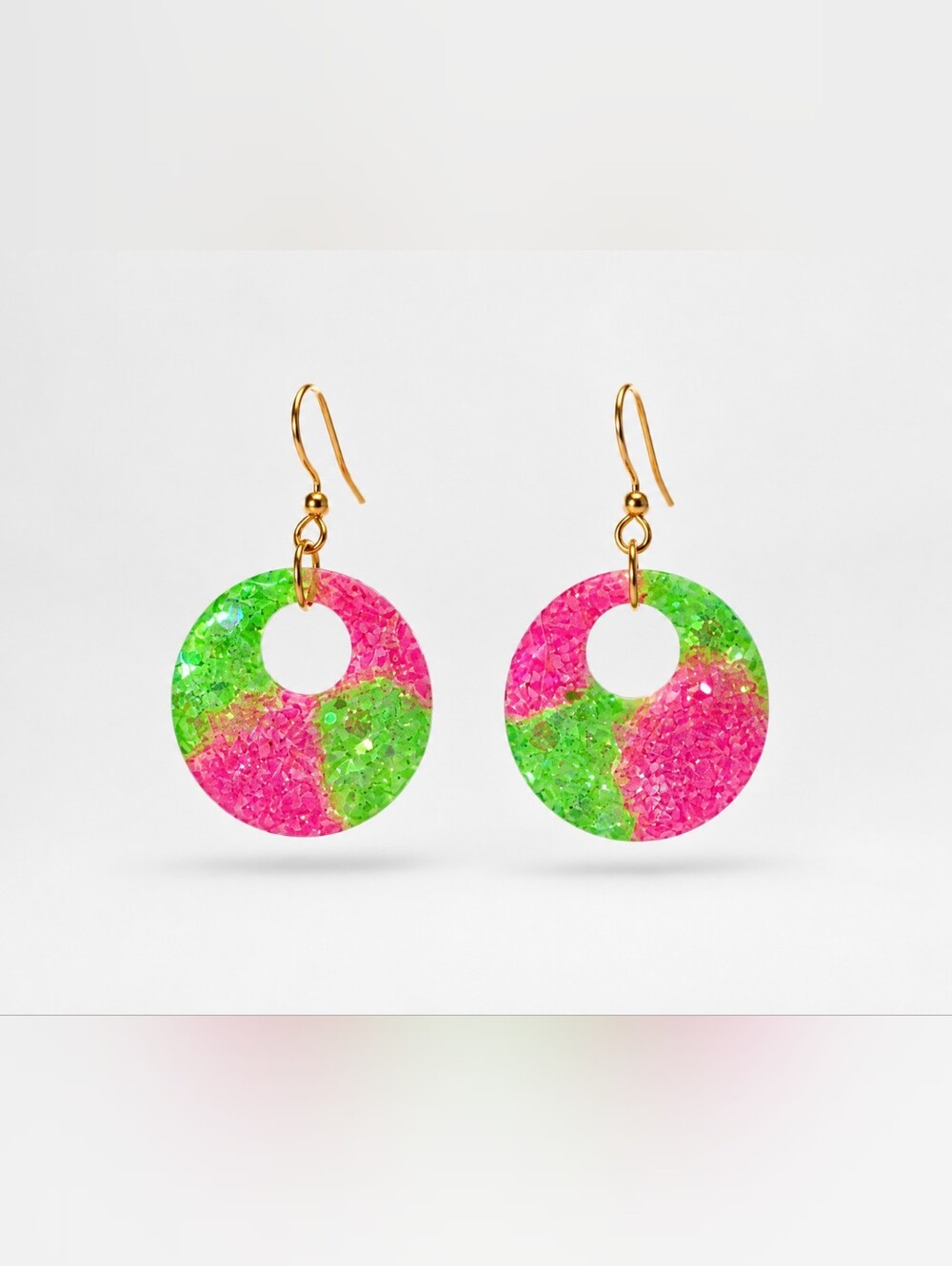 (WATERMELON MOONSHINE LOOPIES) Resin Earrings!!